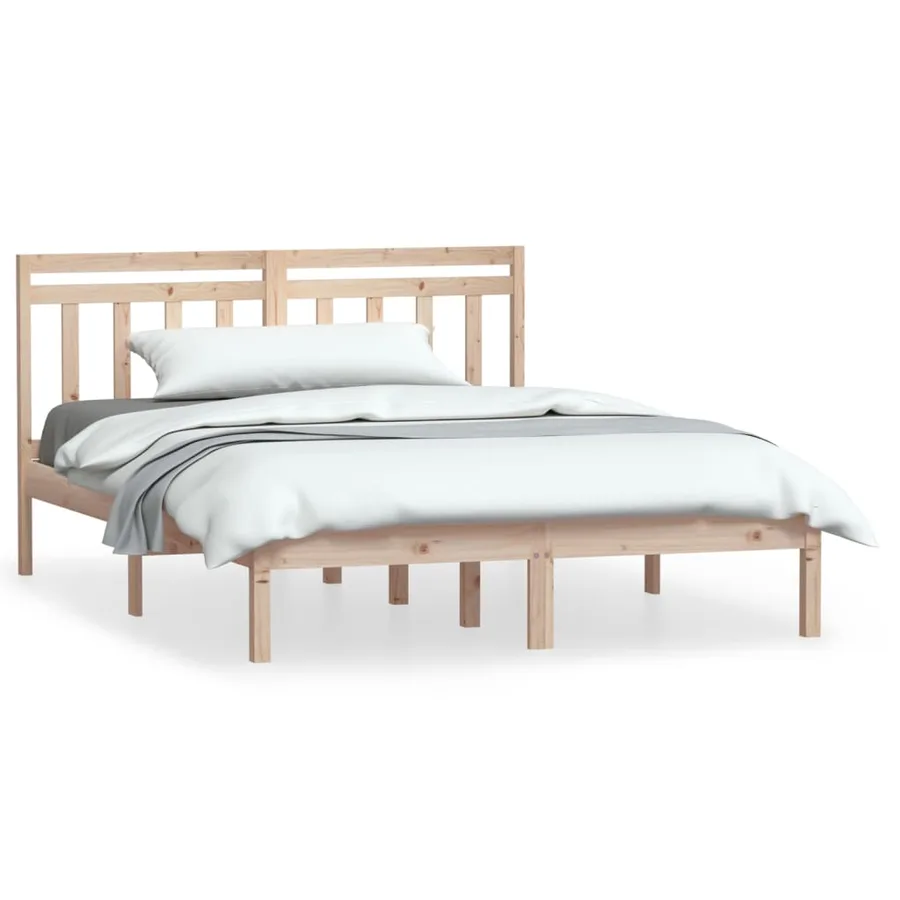 Cadre de lit sans matelas bois massif - 2