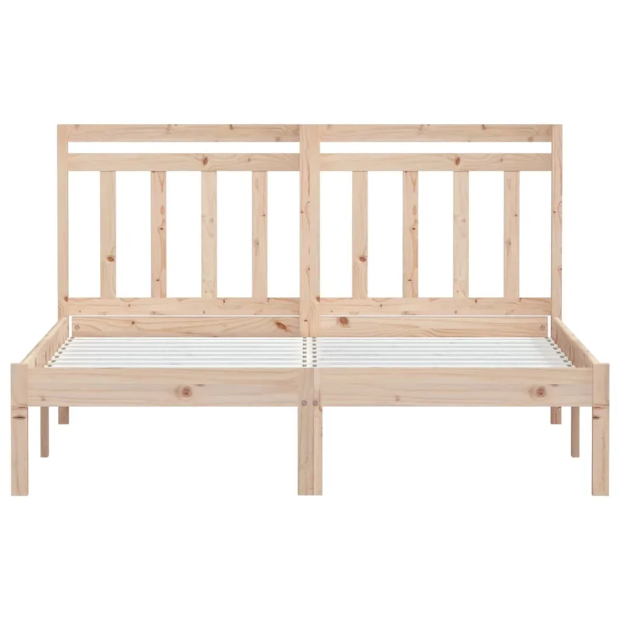 Cadre de lit sans matelas bois massif - 4