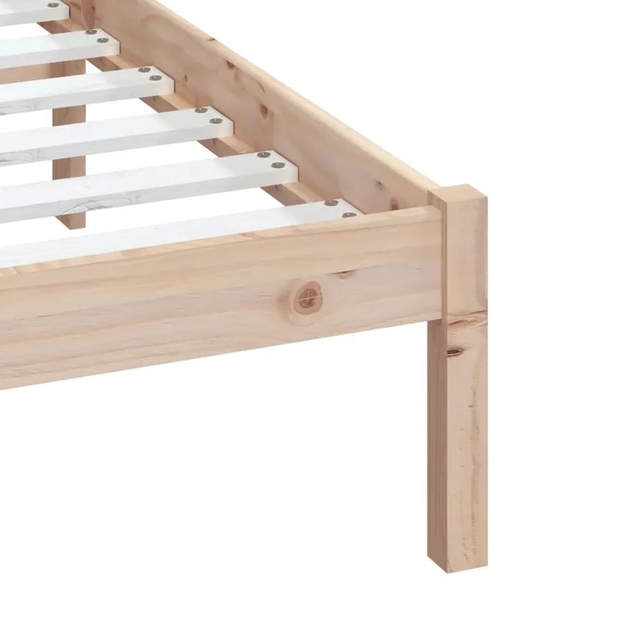 Cadre de lit sans matelas bois massif - 7