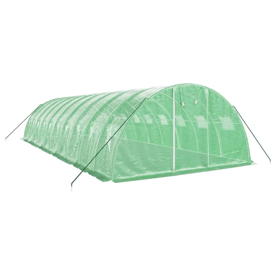 Serre avec cadre en acier vert 40 m² 10x4x2 m - 3