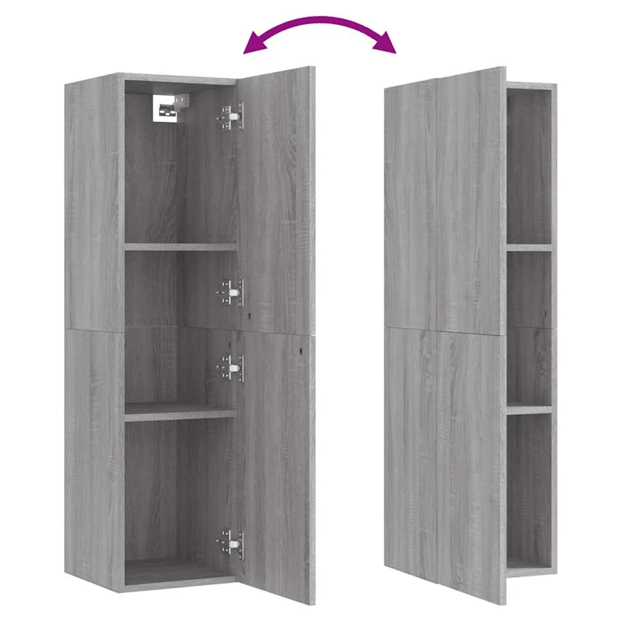 Meuble TV mural Sonoma gris 30,5x30x110 cm - 11