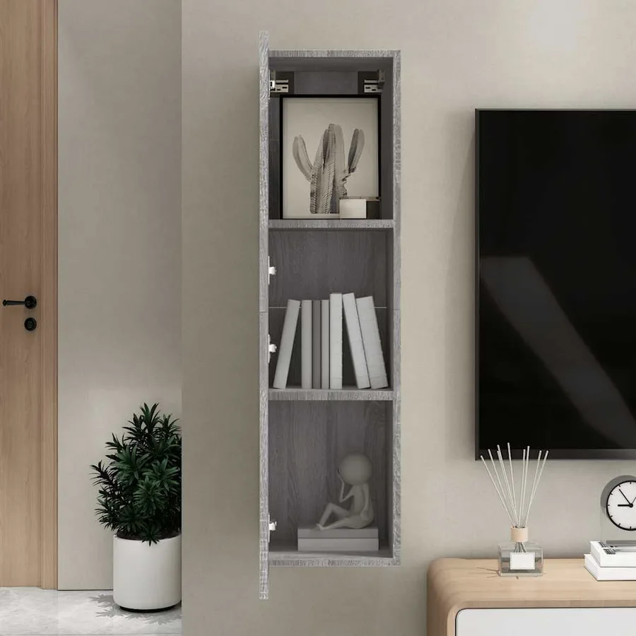 Meuble TV mural Sonoma gris 30,5x30x110 cm - 6