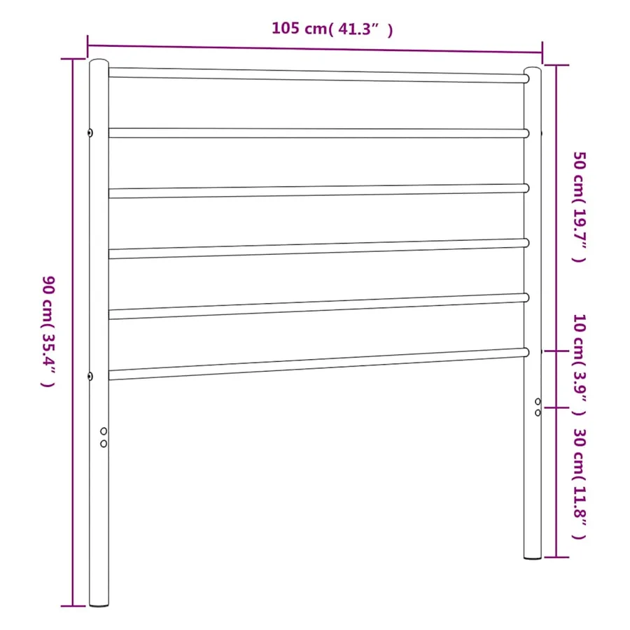 Tête de lit de remplacement métal noir 100 cm - 7