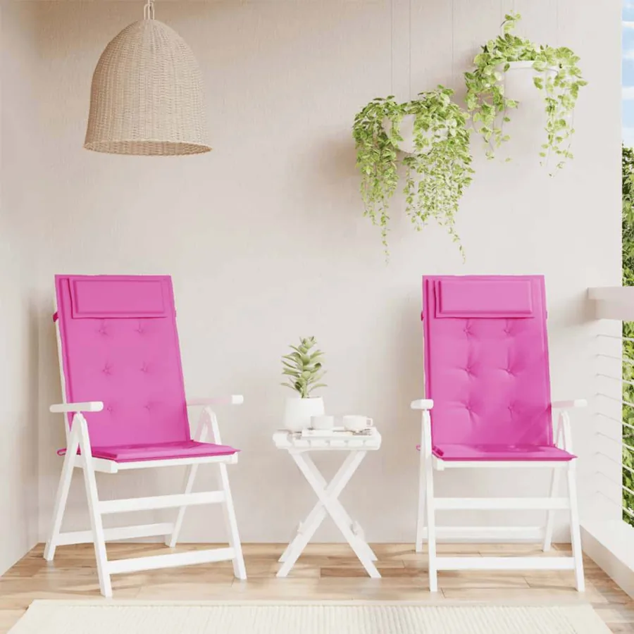 Coussins de chaise à dossier haut lot de 2 rose tissu oxford