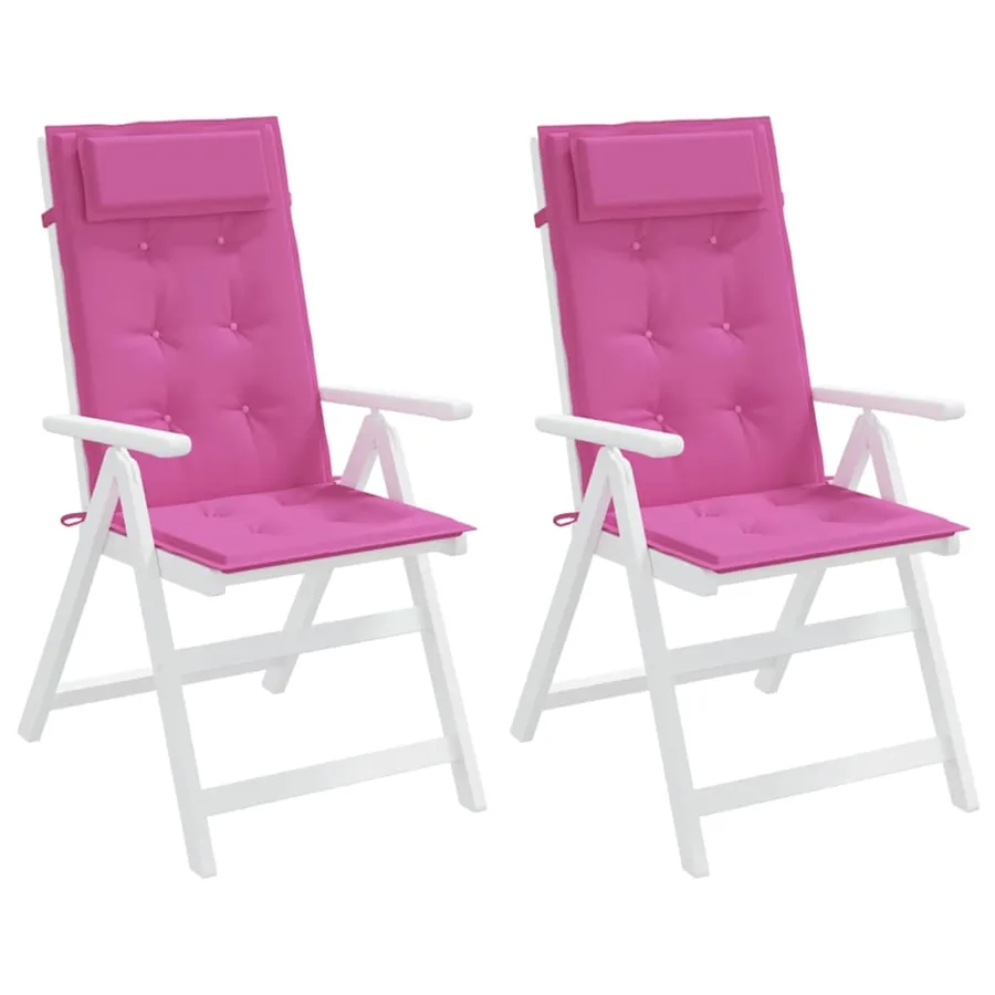 Coussins de chaise à dossier haut lot de 2 rose tissu oxford - 4