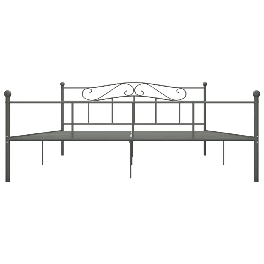 Cadre de lit sans matelas gris métal 180x200 cm - 3