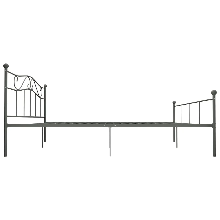 Cadre de lit sans matelas gris métal 180x200 cm - 4