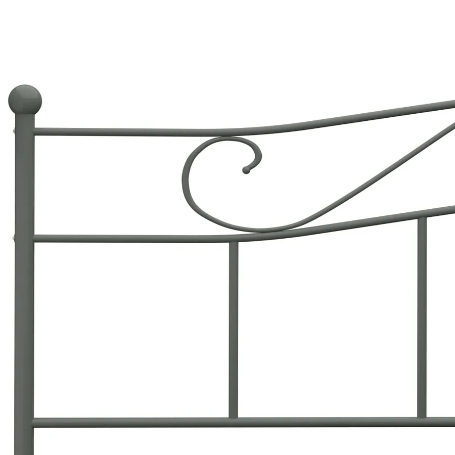 Cadre de lit sans matelas gris métal 180x200 cm - 5