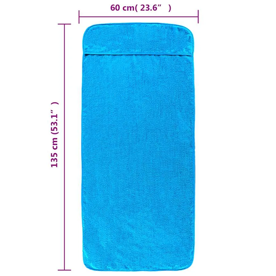 Serviettes de plage 6 pcs turquoise 60x135 cm tissu 400 GSM - 8