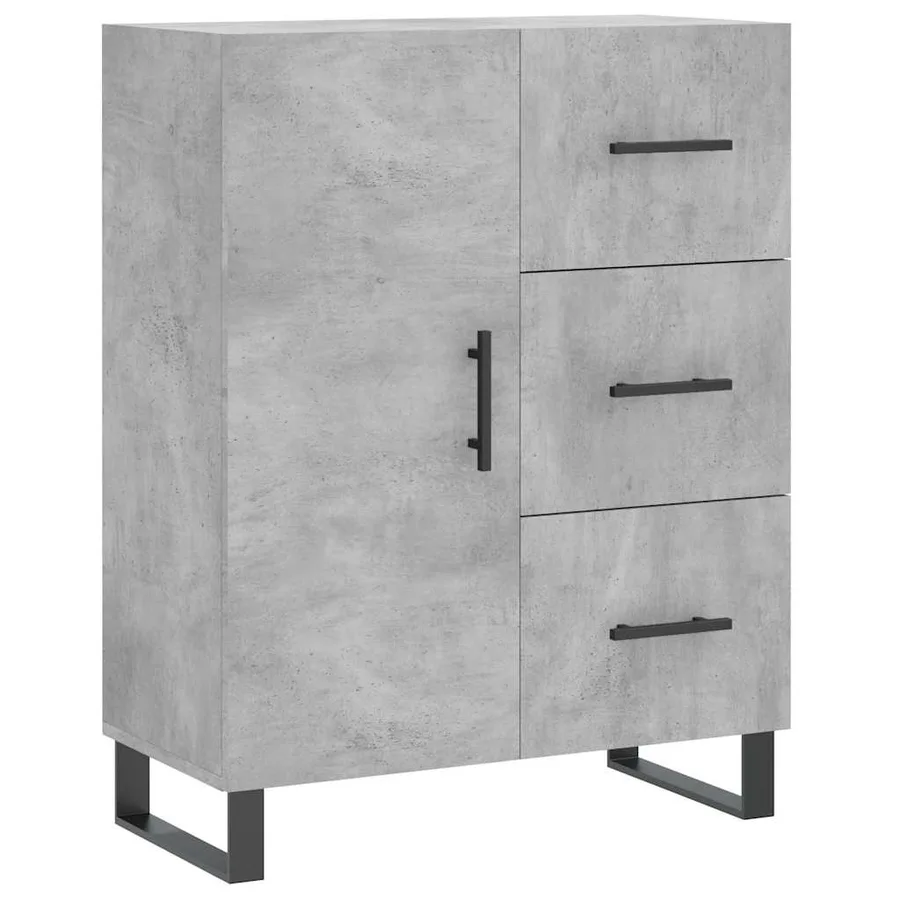 Buffet gris béton 69,5x34x90 cm bois d'ingénierie - 2