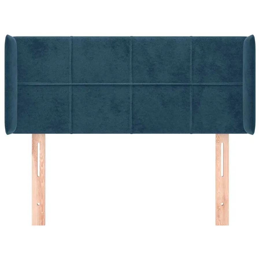 Tête de lit avec oreilles Bleu foncé 93x16x78/88 cm Velours - 3