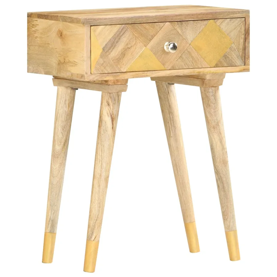 Table de chevet 43 x 30 x 58 cm Bois de manguier massif - 10