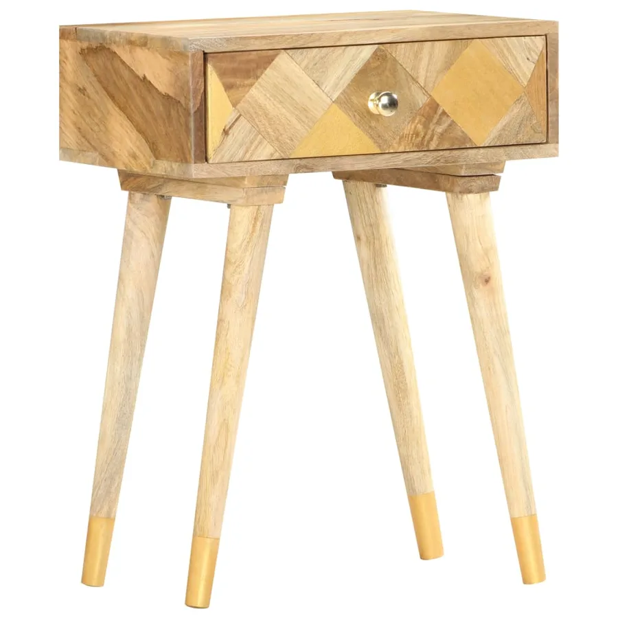 Table de chevet 43 x 30 x 58 cm Bois de manguier massif - 11