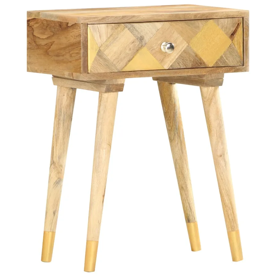 Table de chevet 43 x 30 x 58 cm Bois de manguier massif - 13