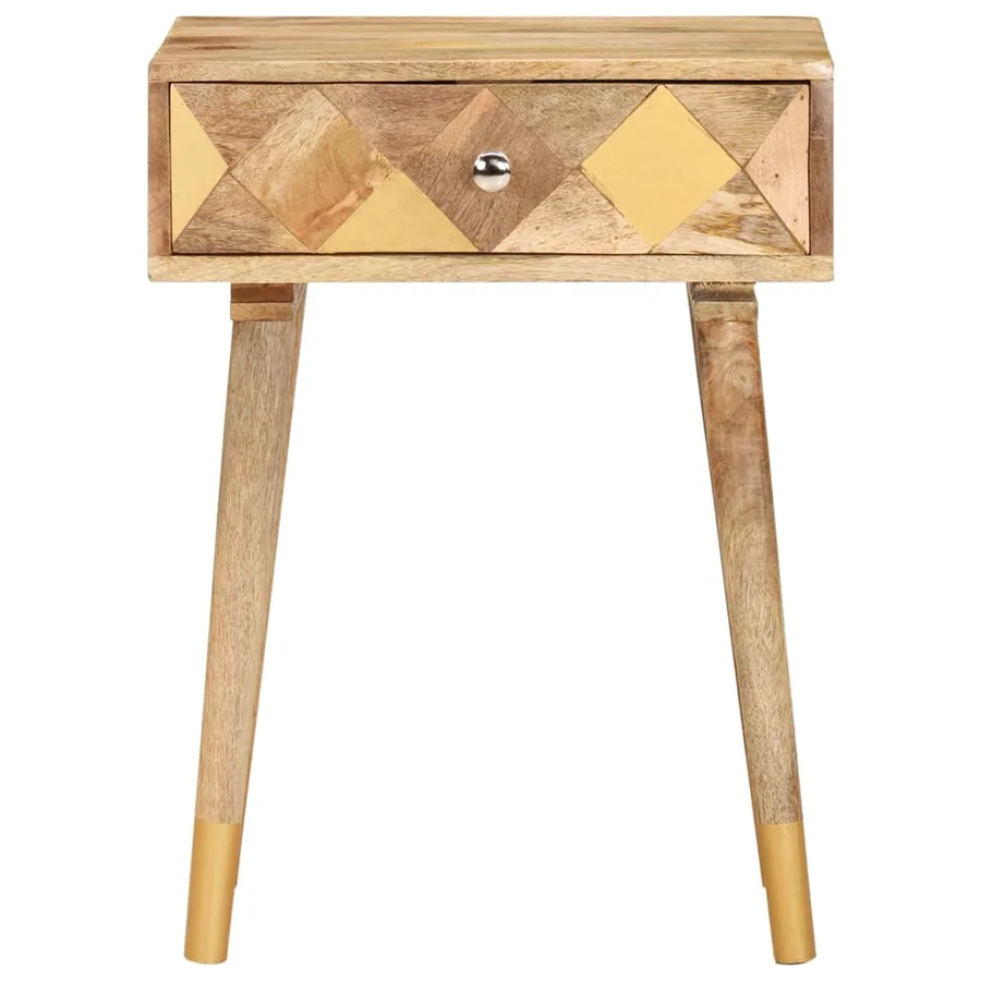 Table de chevet 43 x 30 x 58 cm Bois de manguier massif - 3