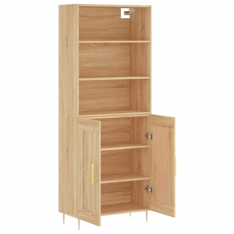 Buffet haut Chêne sonoma 69,5x34x180 cm Bois d'ingénierie - 4