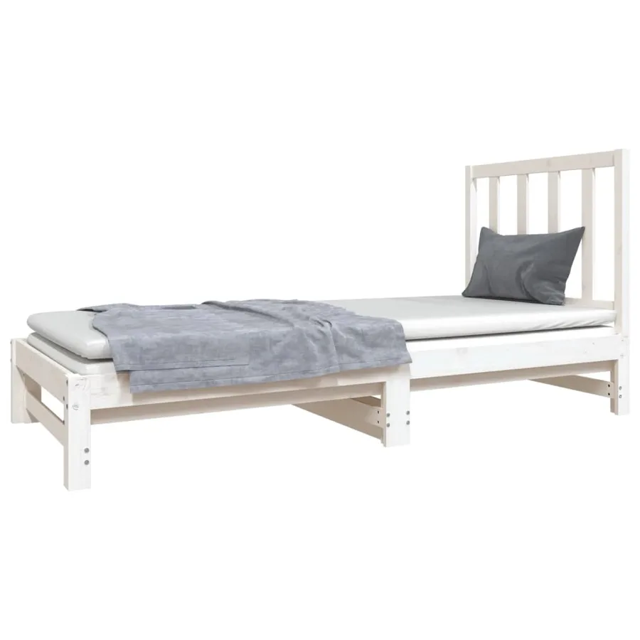 Lit coulissant sans matelas blanc 2x(90x190) cm - 3