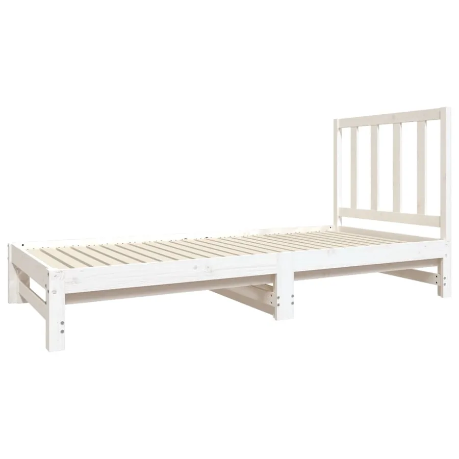 Lit coulissant sans matelas blanc 2x(90x190) cm - 4