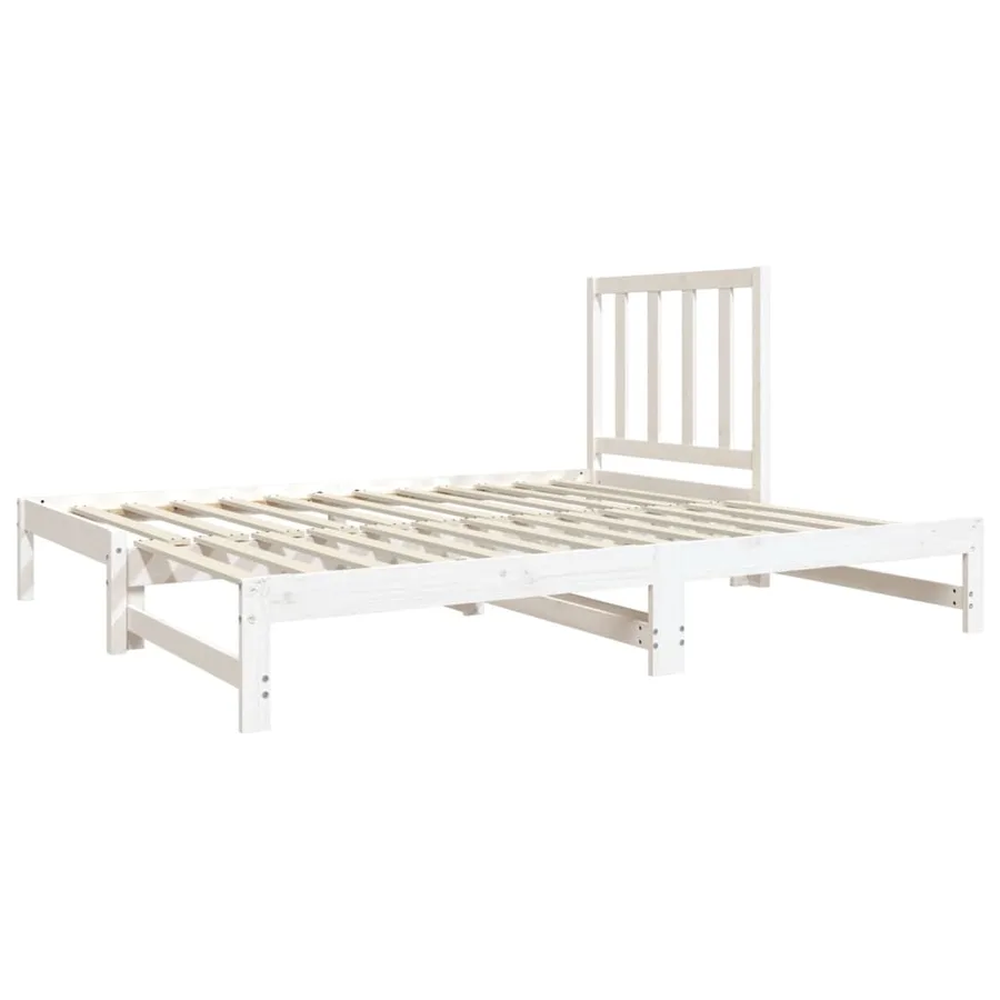 Lit coulissant sans matelas blanc 2x(90x190) cm - 5
