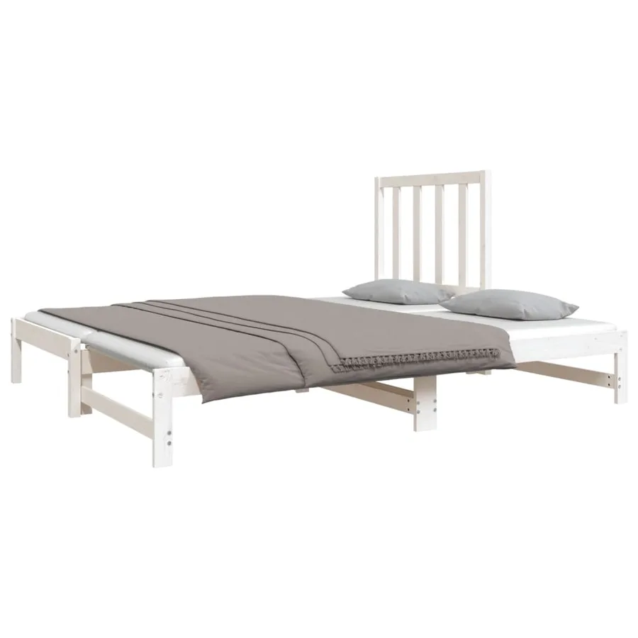 Lit coulissant sans matelas blanc 2x(90x190) cm - 9