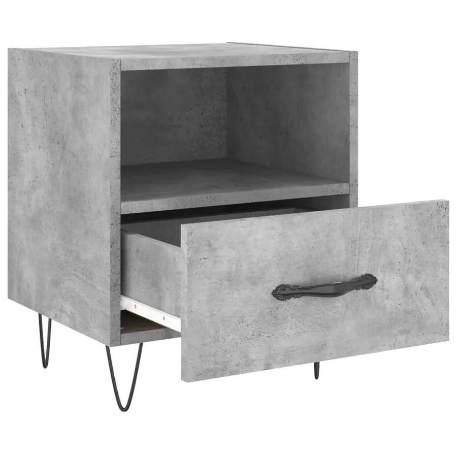 Tables de chevet 2pcs gris béton 40x35x47,5cm bois d’ingénierie - 5