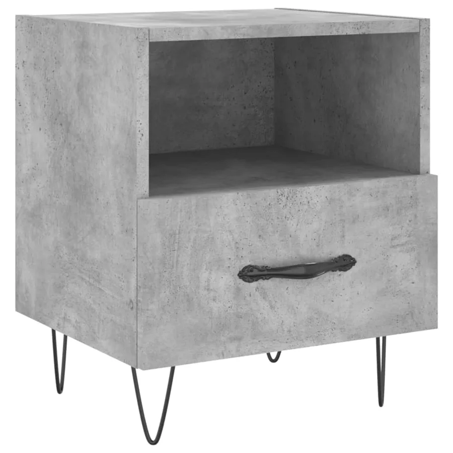 Tables de chevet 2pcs gris béton 40x35x47,5cm bois d’ingénierie - 6