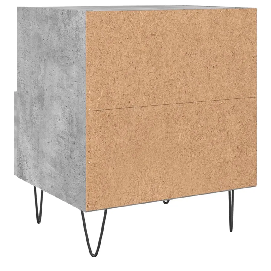 Tables de chevet 2pcs gris béton 40x35x47,5cm bois d’ingénierie - 9