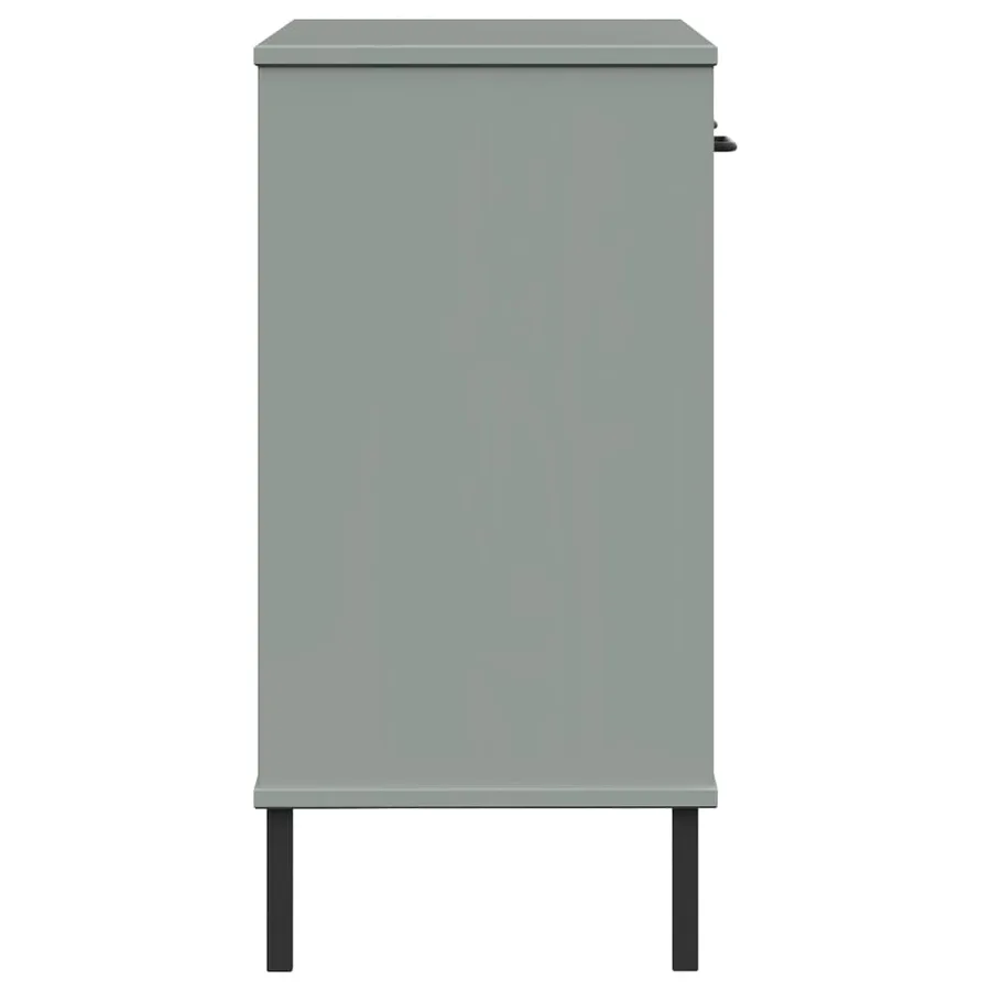 Armoire console avec pieds en métal Gris Bois pin massif OSLO - 6