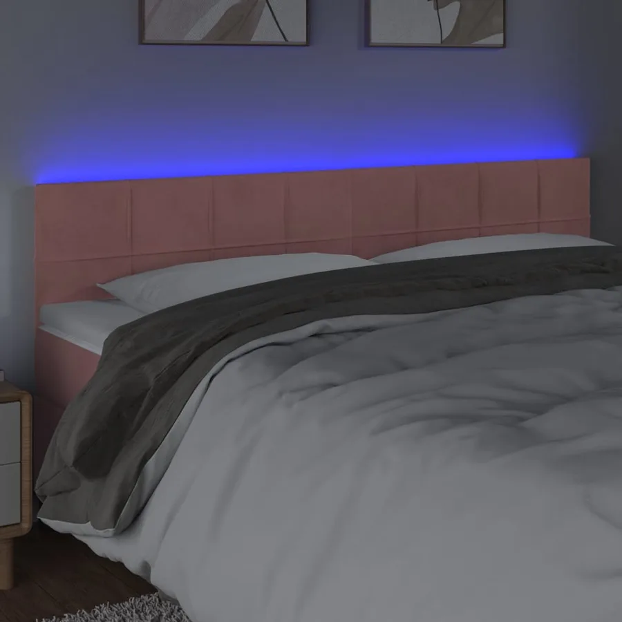 Tête de lit à LED Rose 200x5x78/88 cm Velours - 3