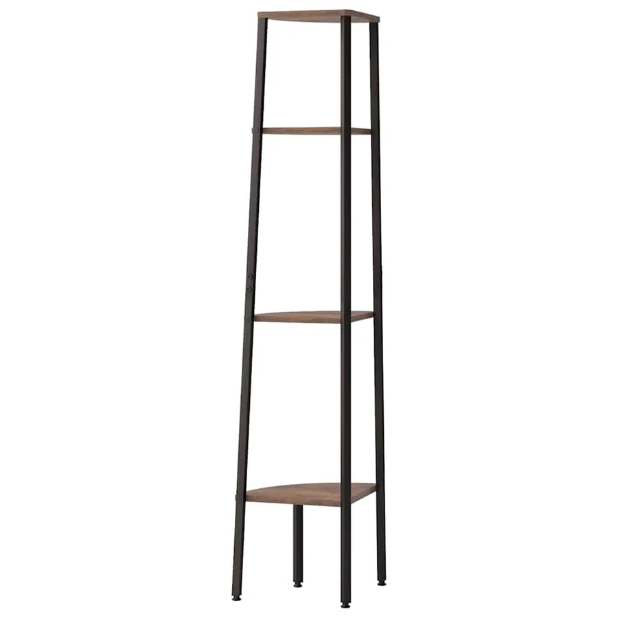 Étagère d'angle à 4 niveaux Marron foncé et noir 45,5 x 31,5 x 150 cm - 5