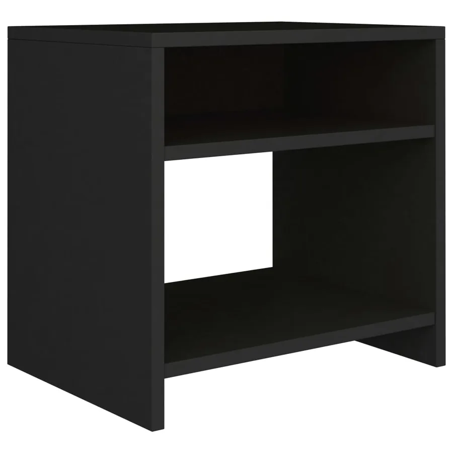Table de chevet Noir 40x30x40 cm Bois d'ingénierie - 2