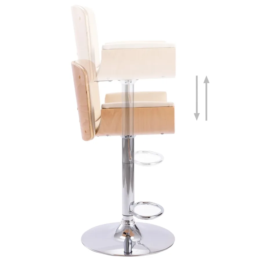 Tabouret de bar Crème Similicuir - 5