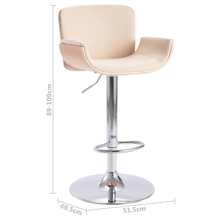 Tabouret de bar Crème Similicuir - 8
