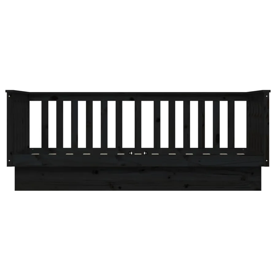 Lit de jour sans matelas noir 75x190 cm bois de pin massif - 8