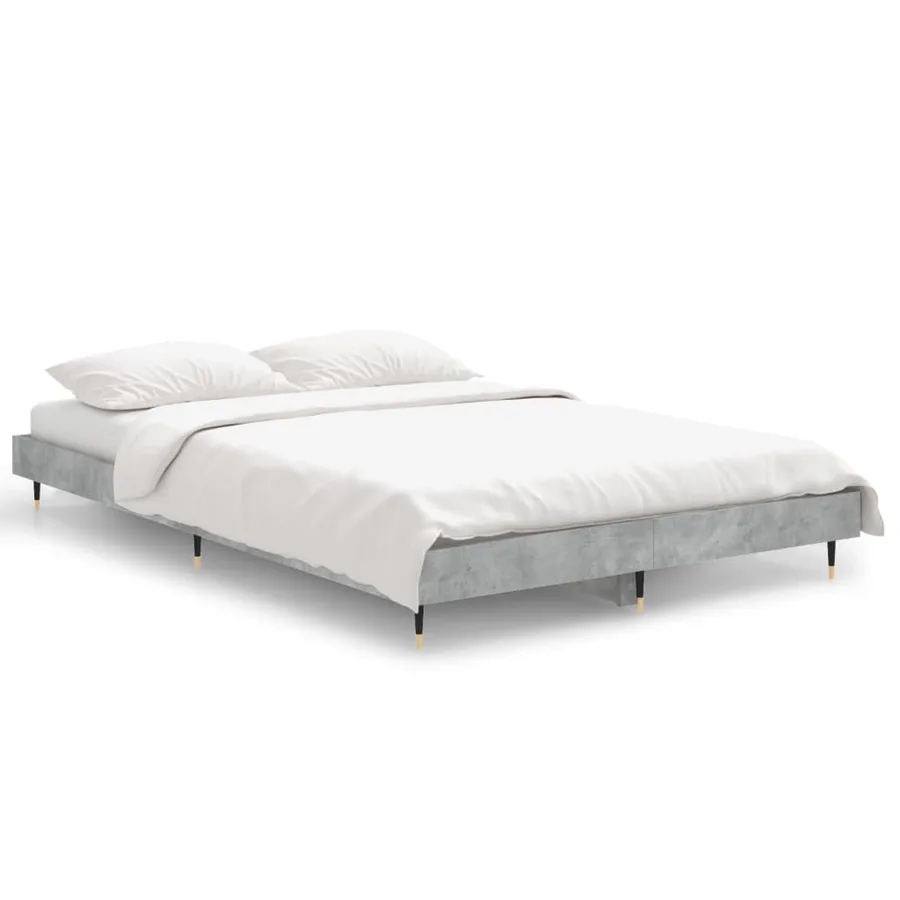 Cadre de lit sans matelas gris béton 120x190 cm - 2