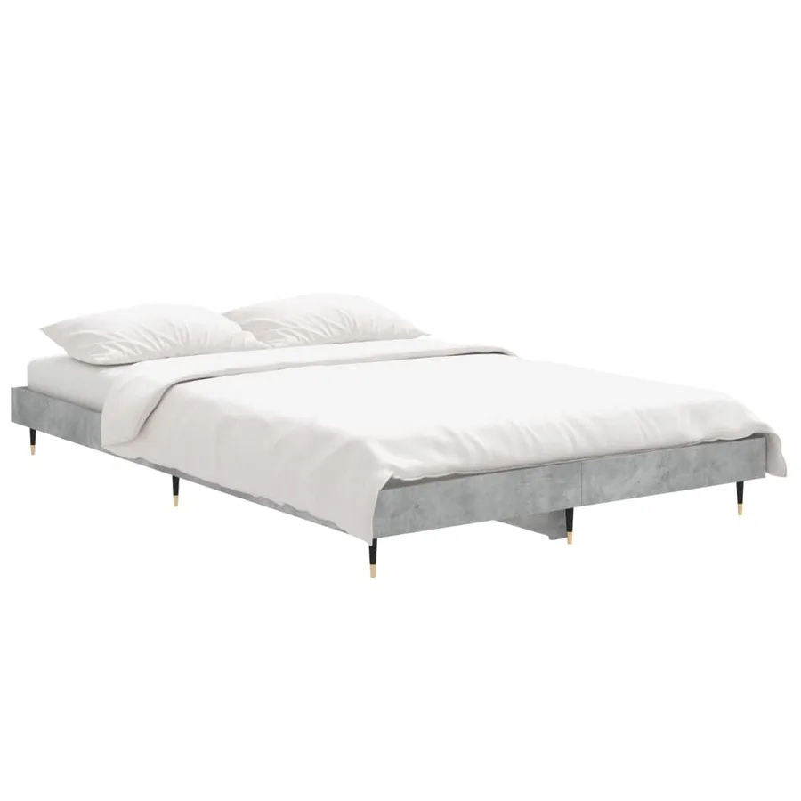 Cadre de lit sans matelas gris béton 120x190 cm - 4