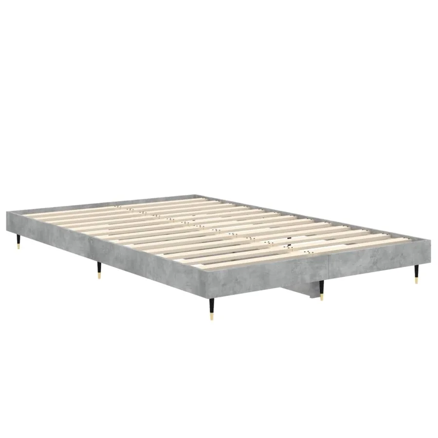 Cadre de lit sans matelas gris béton 120x190 cm - 5