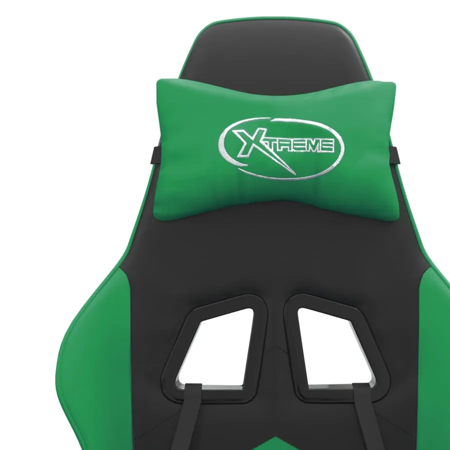 Chaise de jeu Noir et vert Similicuir - 10