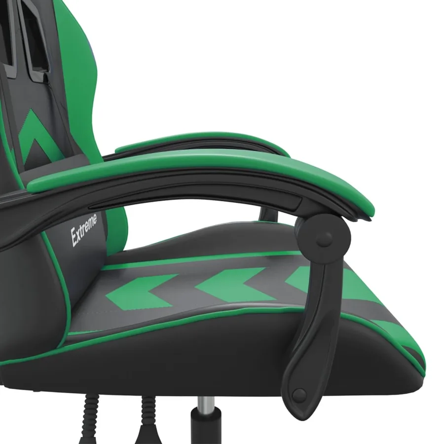 Chaise de jeu Noir et vert Similicuir - 11