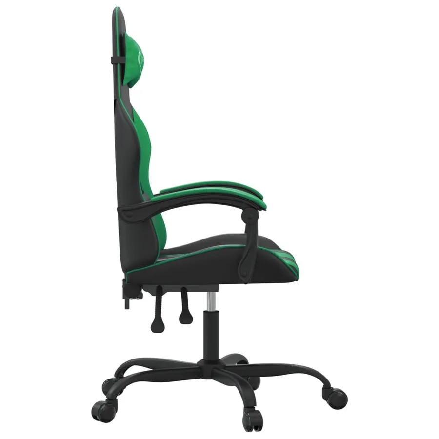 Chaise de jeu Noir et vert Similicuir - 4