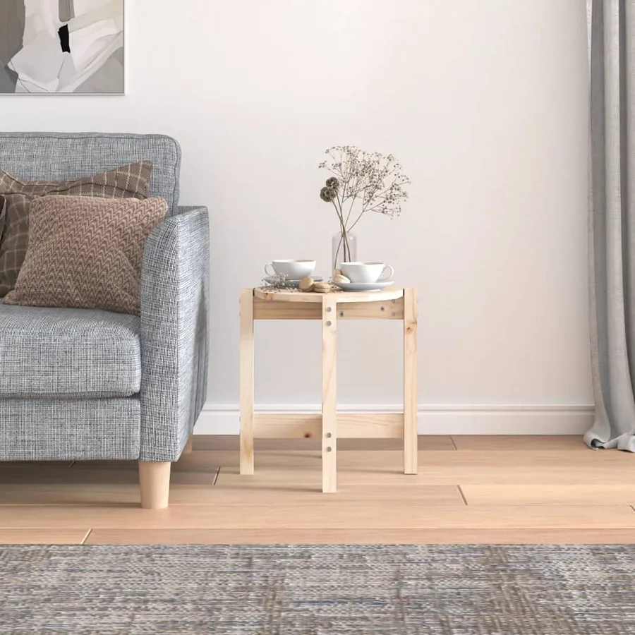 Table basse Ø 42,5x45 cm Bois massif de pin - 3
