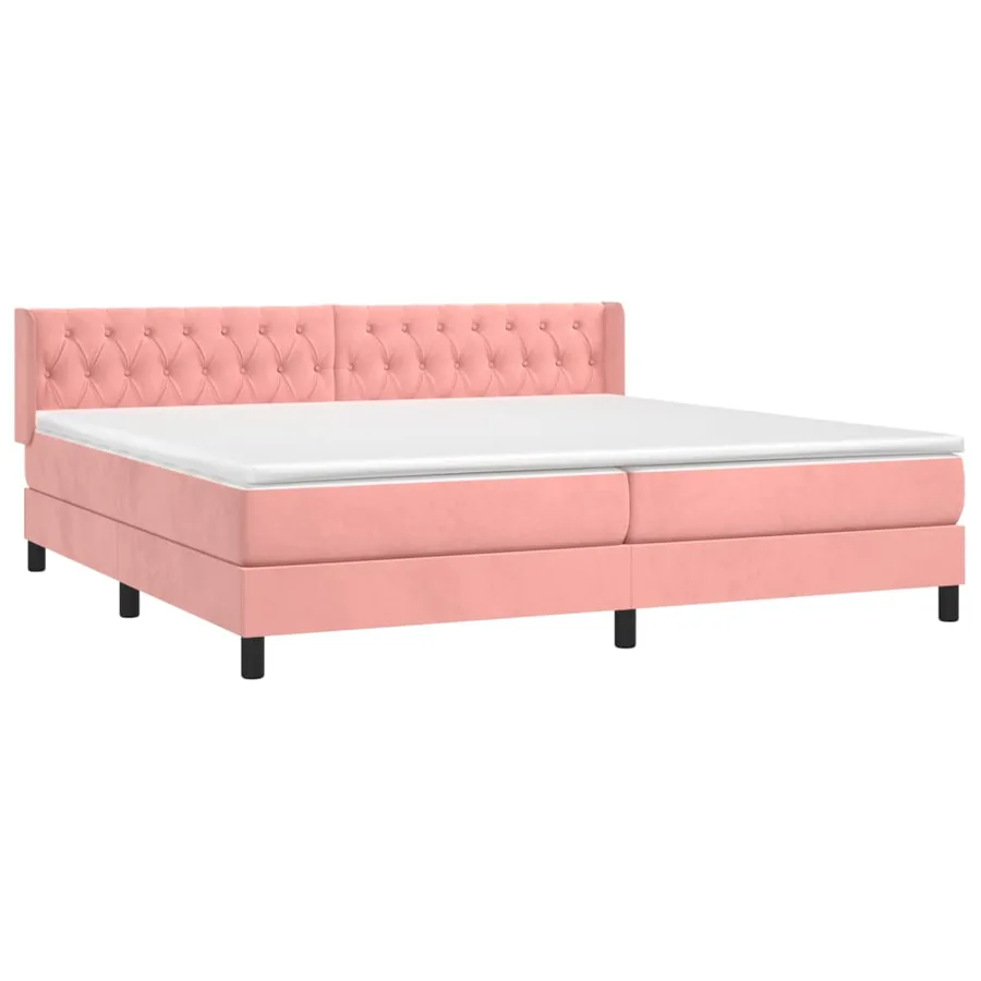 Sommier à lattes de lit avec matelas Rose 200x200 cm Velours - 3