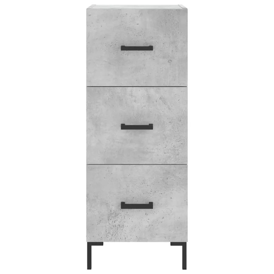 Buffet Gris béton 34,5x34x90 cm Bois d'ingénierie - 6