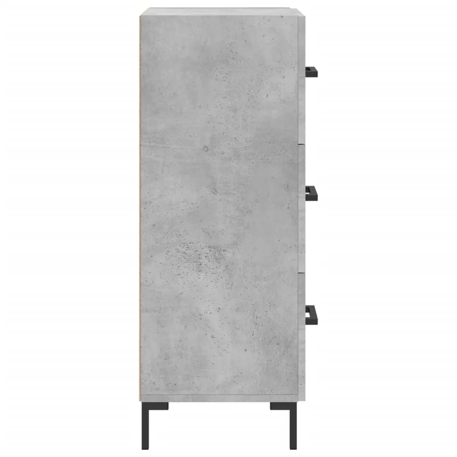 Buffet Gris béton 34,5x34x90 cm Bois d'ingénierie - 7