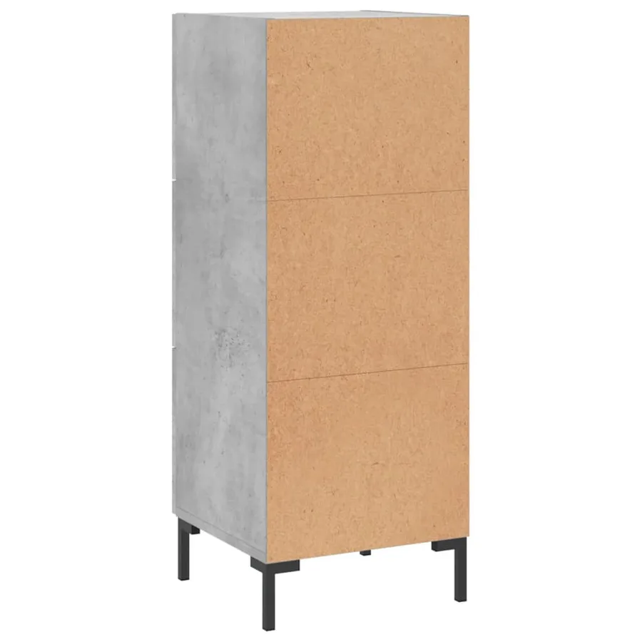 Buffet Gris béton 34,5x34x90 cm Bois d'ingénierie - 8