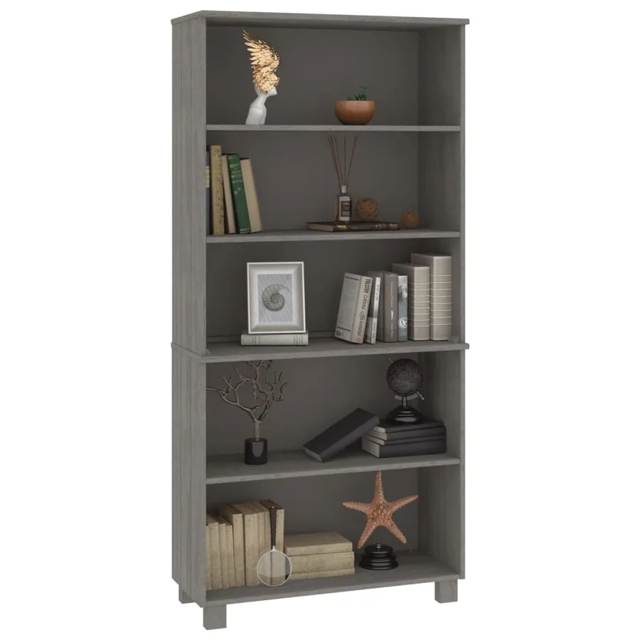Buffet HAMAR Bois massif de pin Gris clair - 5