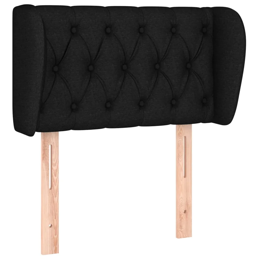 Tête de lit avec oreilles Noir 83x23x78/88 cm Tissu - 2