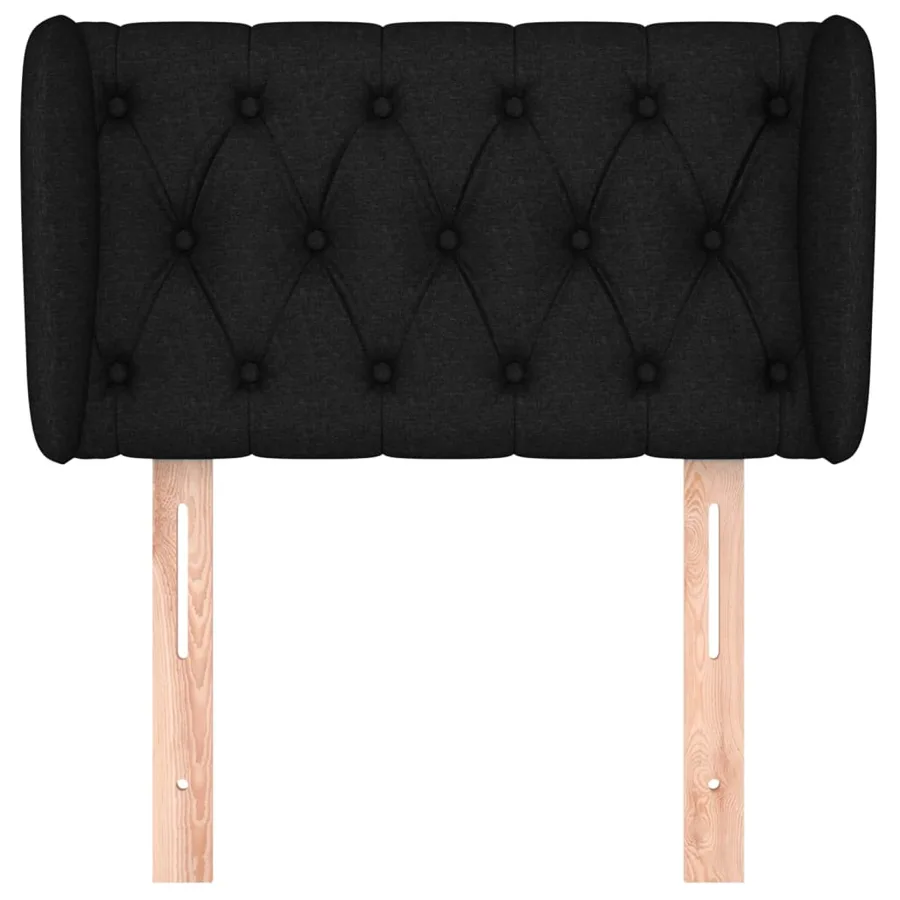 Tête de lit avec oreilles Noir 83x23x78/88 cm Tissu - 3