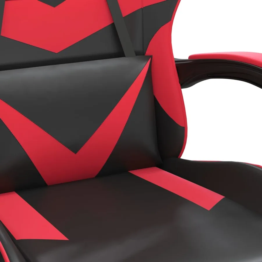 Chaise de jeu pivotante Noir et rouge Similicuir - 6
