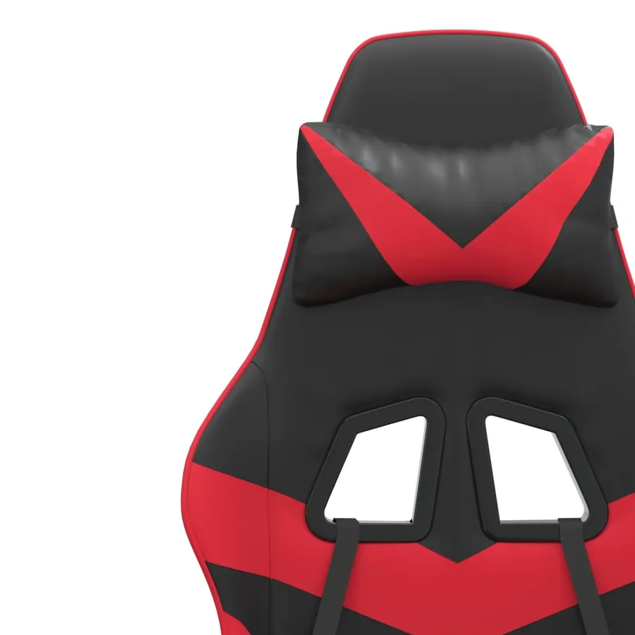 Chaise de jeu pivotante Noir et rouge Similicuir - 9